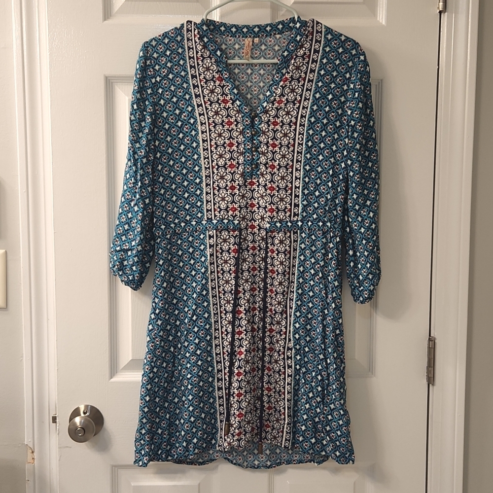 Red Camel Patterned Dress